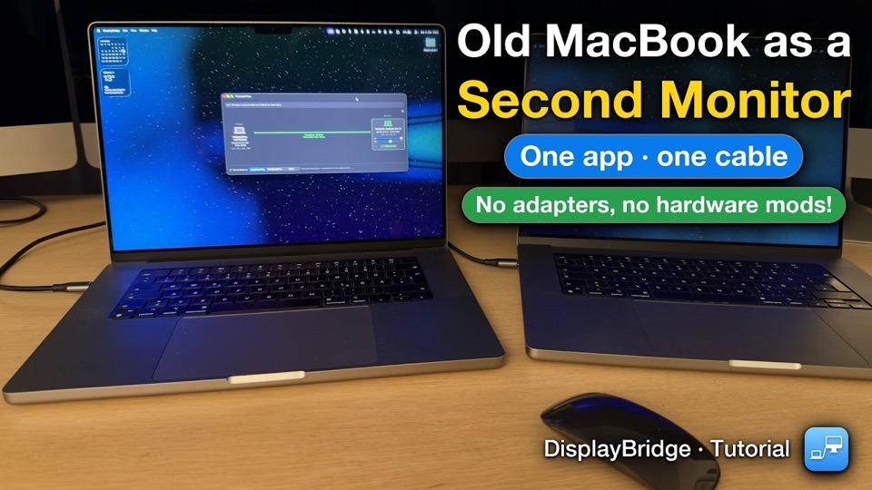Dois MacBook Pro lado a lado, um funcionando como segundo monitor do outro